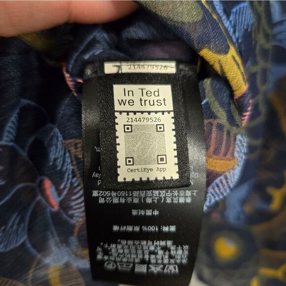 🐢 Ted Baker Juvena Floral Printed waterfall ruffle long sleeve top.  Size 1. - Picture 9 of 16